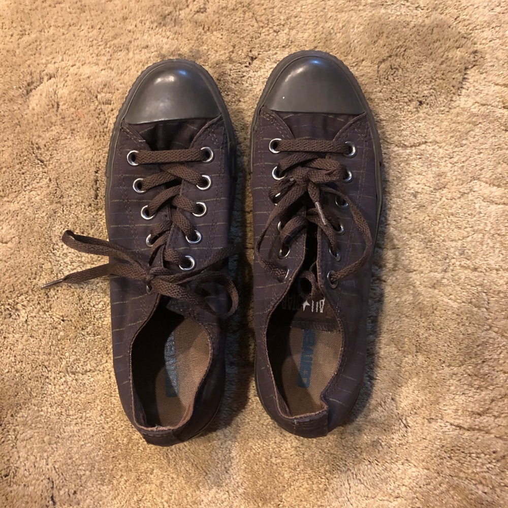 Brown striped converse